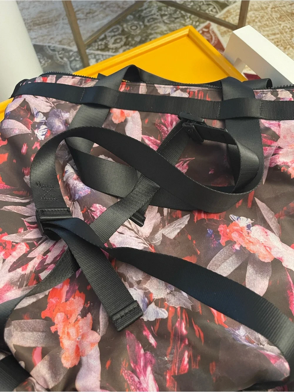 Danskin Pink and Black Floral Tote